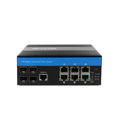 RoHS CE 6 UTP पोर्ट बीहड़ औद्योगिक प्रबंधित ईथरनेट स्विच IP40 सुरक्षा ग्रेड