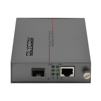 5V1A DC इनपुट फाइबर ऑप्टिक ईथरनेट मीडिया कन्वर्टर Sfp से Rj45 ऑटो MDI