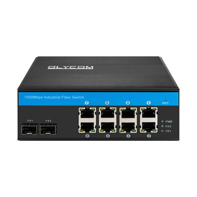 गुणवत्ता  48VDC DIN Rail Mounting Industrial Unmanaged POE Switch 8 Gigabit RJ45 Ports कारखाना