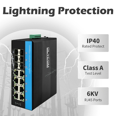 Olycom औद्योगिक PoE प्रबंधित स्विच 2.5G फाइबर 240W बजट SNMP CLI प्रबंधनीय