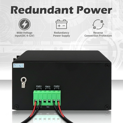 औद्योगिक प्रबंधित PoE स्विच गीगाबिट SFP 120W बजट सक्रिय PoE कठोर मामला