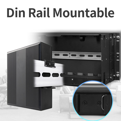 DC48V POE इंडस्ट्रियल मीडिया कन्वर्टर 100/1000M ऑटो-सेंसिंग 2 पोर्ट PSE 15.4W 30W