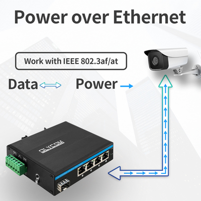 एसएफपी नेटवर्क गीगाबिट पीओई ईथरनेट 4+1 बंदरगाहों पर बिजली स्विच करता है