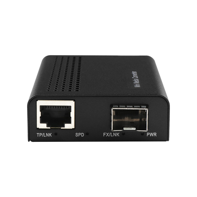 DIP के साथ 1G 10G अप्रबंधित कॉपर SFP + फाइबर ईथरनेट मीडिया कन्वर्टर DC12V