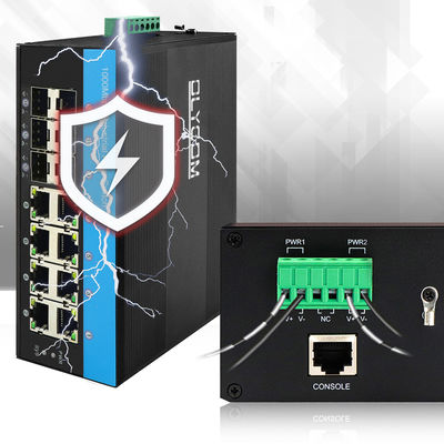 2.5G L2 प्रबंधित स्विच 8 पोर्ट PoE 240W औद्योगिक नेटवर्क ERPS MSTP रिंग दीन रेल CE