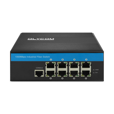 8 पोर्ट मैनेज्ड DC48v इंडस्ट्रियल ईथरनेट स्विच Din Rail Gigabit नेटवर्क स्विच
