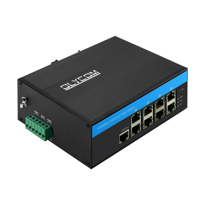 8 पोर्ट मैनेज्ड DC48v इंडस्ट्रियल ईथरनेट स्विच Din Rail Gigabit नेटवर्क स्विच