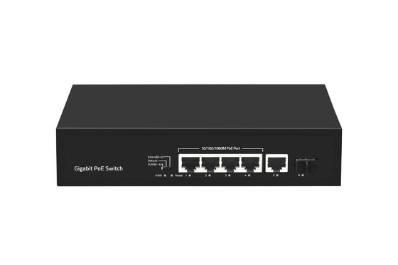 6 पोर्ट 10/100/1000mbps POE फाइबर स्विच के साथ 4 पोर्ट Poe ईथरनेट स्विच निर्माता