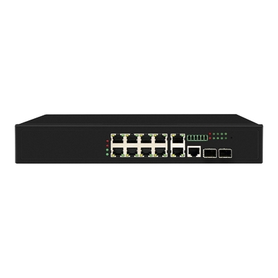 8 पोर्ट पो स्विच के साथ 90W प्रबंधित 2 * 2.5Gb एसएफपी पोर्ट + 2 कॉम्बो पोर्ट POE फाइबर स्विच