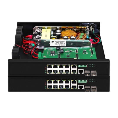 8 पोर्ट पो स्विच के साथ 90W प्रबंधित 2 * 2.5Gb एसएफपी पोर्ट + 2 कॉम्बो पोर्ट POE फाइबर स्विच