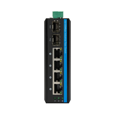 औद्योगिक अप्रबंधित PoE स्विच फास्ट ईथरनेट SFP फाइबर रग्ड नेटवर्क 120W DC48V