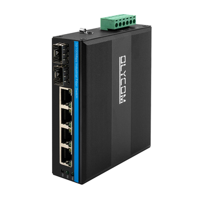 औद्योगिक अप्रबंधित PoE स्विच फास्ट ईथरनेट SFP फाइबर रग्ड नेटवर्क 120W DC48V