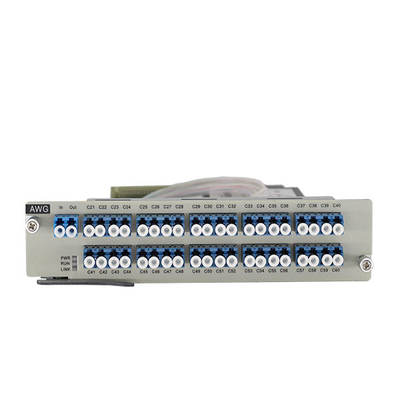 उच्च क्षमता वाली DWDM प्रणालियों के लिए 1U रैक 100GHZ AWG 40 तरंग दैर्ध्य मल्टीप्लेक्सिंग/डेमल्टिप्लेक्सिंग कार्ड