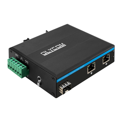 मिनी गीगाबिट 2RJ45+SFP पो स्विच ऑप्टिकल आउटडोर फाइबर मीडिया कन्वर्टर