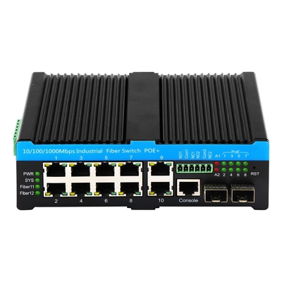 9.6KB जंबो फ्रेम और IEEE 802.3af/at/bt पावर सपोर्ट के साथ प्रबंधित औद्योगिक POE स्विच
