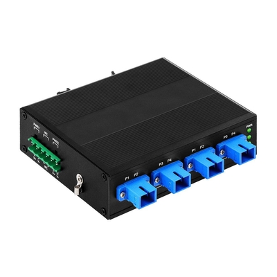 4 चैनल इंडस्ट्रियल ऑप्टिकल बायपास स्विच D2X2B Din Rail DC24V इनपुट SM/MM बिजली की विफलता के लिए