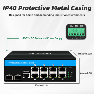 10 पोर्ट गीगाबिट 10/100/1000mbps L2 आउटडोर के लिए 2 Sfp के साथ प्रबंधित POE स्विच