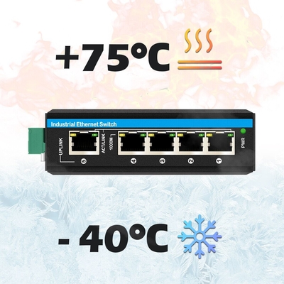 कठोर 10/100/1000mbps मिनी अनमैनेज्ड नेटवर्क स्विच पो स्विच 12-48v डीसी