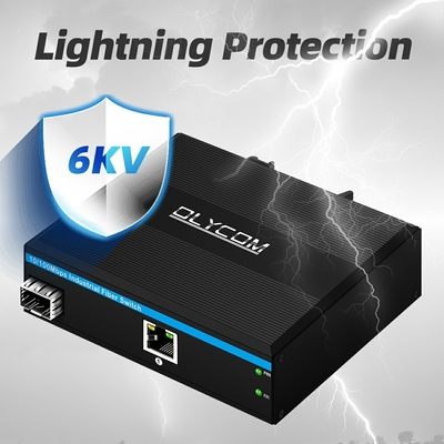 एसएफपी फाइबर मीडिया कन्वर्टर 10 100 एमबीपीएस अनमैनेज्ड डीआईएन रेल वॉल माउंटेड छोटा मामला