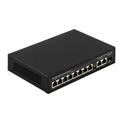 120W अनमैनेज्ड POE स्विच 8 PoE 10/100/1000Mbps + 2 LAN 10/100/1000Mbps + 1SFP 100/1000M