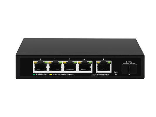 5 पोर्ट 2.5G ईथरनेट स्विच 10G फाइबर अपलिंक अनमैनेज्ड ऑटो-सेंसिंग नेटवर्क स्पीड