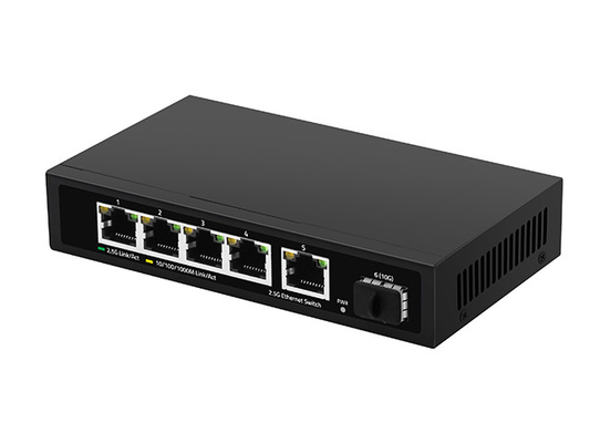 5 पोर्ट 2.5G ईथरनेट स्विच 10G फाइबर अपलिंक अनमैनेज्ड ऑटो-सेंसिंग नेटवर्क स्पीड