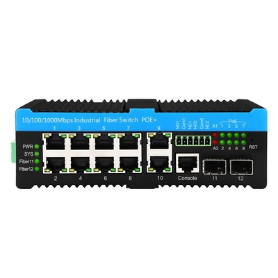 प्रबंधित औद्योगिक नेटवर्क स्विच 2*2.5G SFP+8*RJ45 पोर्ट 10/100/1000M POE 90W आउटडोर स्विच