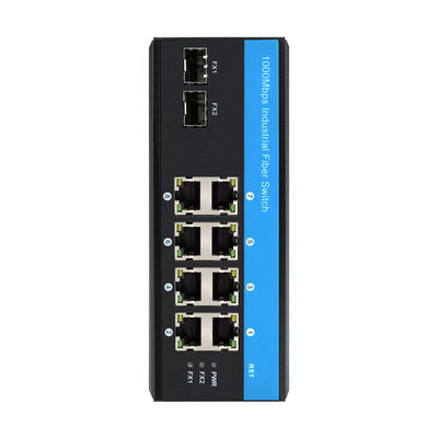 औद्योगिक गीगाबिट 8 पोर्ट डाइन रेल ईथरनेट पो स्विच DC48-52V दोहरी शक्ति इनपुट