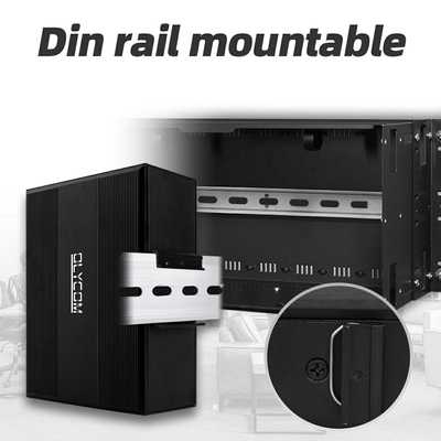 औद्योगिक गीगाबिट 8 पोर्ट डाइन रेल ईथरनेट पो स्विच DC48-52V दोहरी शक्ति इनपुट
