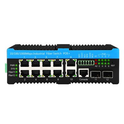 L2 L3 प्रबंधित गीगाबिट औद्योगिक ईथरनेट स्विच पो स्विच 90w 2*2.5G SFP+8*RJ45 पोर्ट आउटडोर स्विच