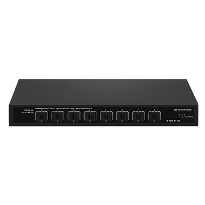 8 पोर्ट 10G फाइबर स्विच 1G 2.5G अनुपालन अनमैनेज्ड DC12V इनपुट रियलटेक आधारित