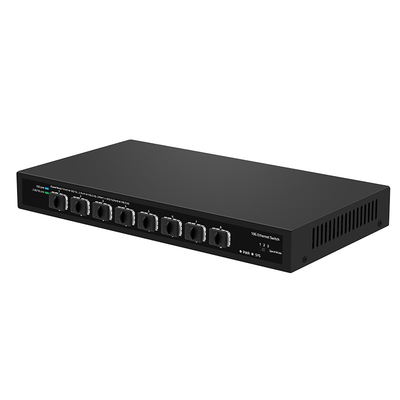 8 पोर्ट 10G फाइबर स्विच 1G 2.5G अनुपालन अनमैनेज्ड DC12V इनपुट रियलटेक आधारित