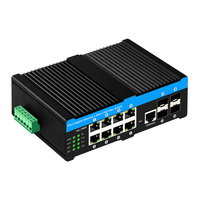 12 पोर्ट 10G L2/L3 प्रबंधित पो+ स्विच 4*10G Sfp पोर्ट DC48V डुअल पावर इनपुट 10g पो स्विच