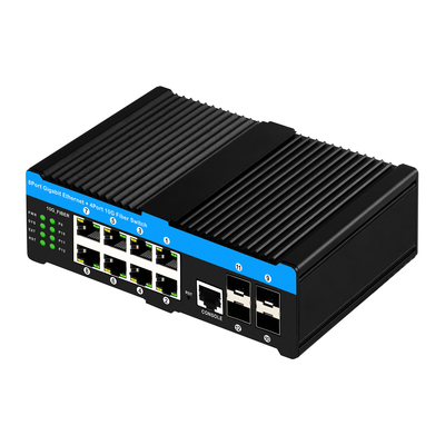 12 पोर्ट 10G L2/L3 प्रबंधित पो+ स्विच 4*10G Sfp पोर्ट DC48V डुअल पावर इनपुट 10g पो स्विच