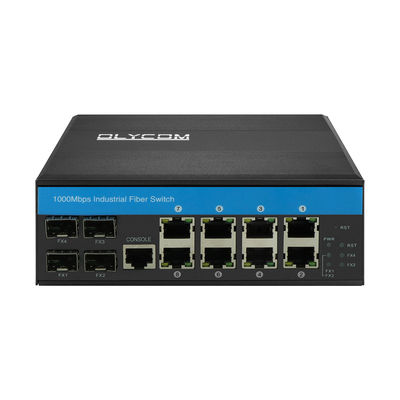 गीगाबिट प्रबंधित स्विच 12 पोर्ट ईथरनेट स्विच 4SFP+8RJ45 DIN-Rail दोहरी शक्ति इनपुट