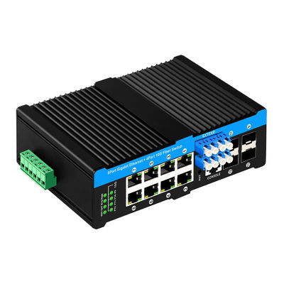 12 पोर्ट 10G L2/L3 प्रबंधित POE+ स्विच ऑप्टिकल बायपास स्विच 4*10G sfp +8 RJ45 din-rail ईथरनेट स्विच
