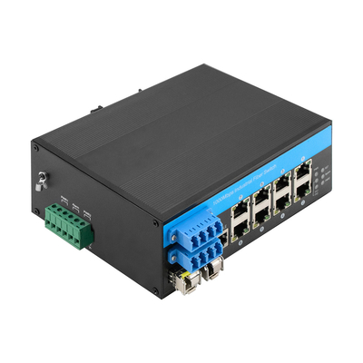 8 पोर्ट इंडस्ट्रियल बाईपास मैनेज्ड ईथरनेट स्विच 2.5G फाइबर ऑप्टिकल प्रोटेक्शन विटेस चिप