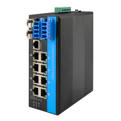 8 पोर्ट इंडस्ट्रियल बाईपास मैनेज्ड ईथरनेट स्विच 2.5G फाइबर ऑप्टिकल प्रोटेक्शन विटेस चिप