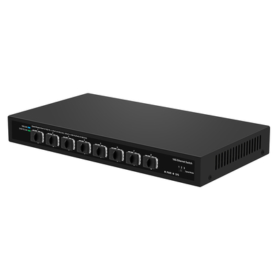 8-पोर्ट 10G SFP+ फाइबर स्विच अनमैनेज्ड 1G/2.5G ऑटो-एडाप्टिव DC12V समर्थन OEM