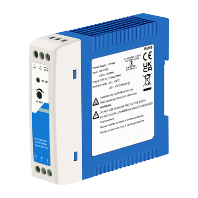 24V औद्योगिक पावर एडाप्टर CE UL सूचीबद्ध 1A आउटपुट AC/DC डबल इनपुट DIN रेल