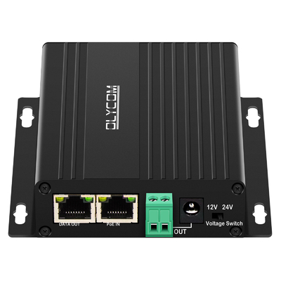 गीगाबिट 30W PoE स्प्लिटर DC12V DC24V आउटपुट वॉल माउंट किया गया 100 मीटर PoE दूरी