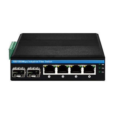 6 Port Gigabit Managed Industrial Fiber Switch SFP Fiber RSTP Manageable Rugged Case