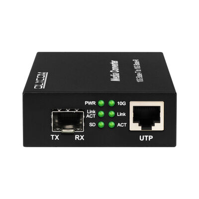 10G SFP+ अनमैनेज्ड फाइबर मीडिया कन्वर्टर, डेटा सेंटर और LAN बैकबोन के लिए DIP स्विच ऑप्टिकल फाइबर कन्वर्टर के साथ