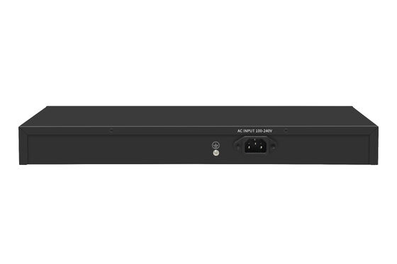 24 पोर्ट गीगाबिट पीओई स्विच 1 यू प्रकार अनमैनेज्ड 1 जी ईथरनेट 300W बजट फैनलेस