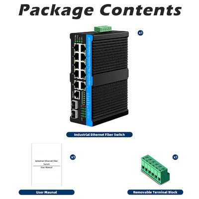 आउटडोर पीटीजेड कैमरों के लिए 90W इंडस्ट्रियल पो स्विच 2.5G ऑप्टिकल फाइबर स्विच अलार्म रिले