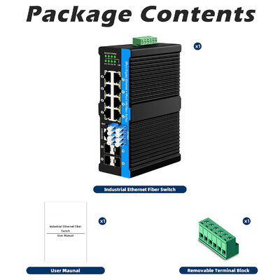 कठोर वातावरण के लिए 4x10G SFP+ पोर्ट और 8x10/100/1000Mbps PoE पोर्ट वाला औद्योगिक फाइबर बाईपास स्विच