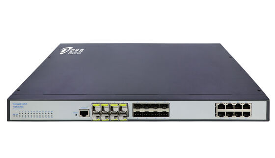 गीगाबिट प्रबंधित परत 2 नेटवर्क स्विच 24 पोर्ट फैनलेस WEB CLI SNMP समर्थित CE FCC