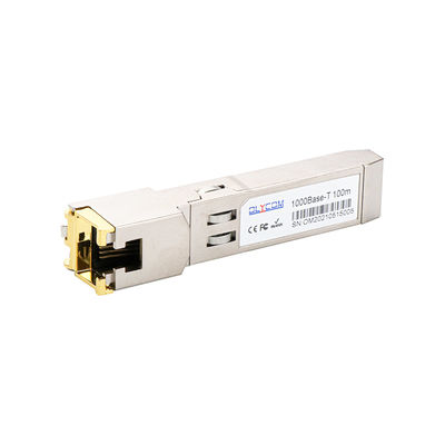 10/100/1000BASE-T RJ45 SFP मॉड्यूल ट्रांसीवर 100m ओवर Cat5 UTP केबल हॉट प्लगेबल