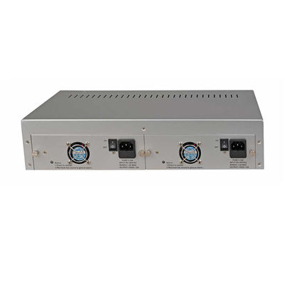 14 स्लॉट मीडिया कन्वर्टर रैक चेसिस 19 इंच 2U डुअल AC220V फाइबर मीडिया कन्वर्टर्स CE के लिए