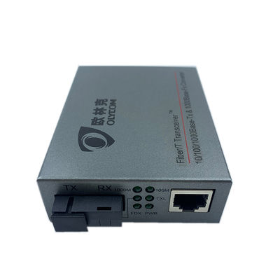 POE अप्रबंधित गीगाबिट सिंगल मोड मीडिया कन्वर्टर DC48V 1310/1550nm
